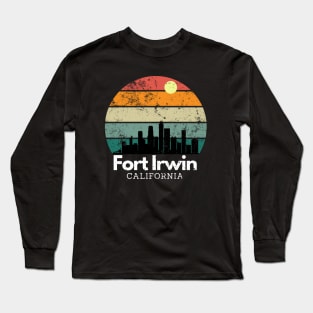 Fort Irwin, California Vintage Sunset Skyline Long Sleeve T-Shirt